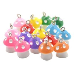 Charms Charms Colorf Lovely Mushroom 12Mm Pendants Crafts Making Findings Handmade Jewellery Diy For Earrings Necklace Drop Delivery Com Dhx3C