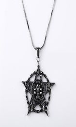 2018 Punk Titanium Pendants Cool Pentagram Skull Pendant Necklace For Men Gothic Style Hexagram Necklace Jewellery D719L3334889