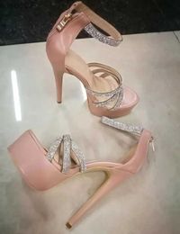 Sandals Platform Sandals Crystal High Heel Crystal Rhinestone Summer Wedding Party Shoes Shinning Women Gladiator Platform Sandal 34-45L2402