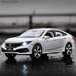 Diecast Model Cars 1/32 HONDA Civic Type R Alloy Sports Car Model Diecast Metal Toy Vehicles Car Model Simulation Sound Light Collection Kids Gifts