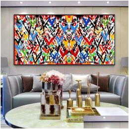 Paintings Iti Art Love Heart Wall Canvas Painting Pop Street Posters Prints Pictures For Living Room Home Decor Cuadros Drop Delivery Dhd6V