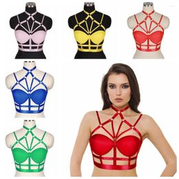 Bras Sets Fetish Lingerie Cage Bra Accessories Punk Goth Stockings Elastic Bondage Suspender Sword Belt Rave Outfit Women's Body Erotic