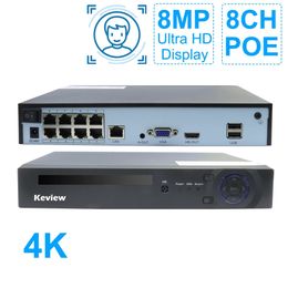Keview H265 48CH POE NVR 8MP 5MP 4MP 2MPSecurity IP Camera Video Surveillance CCTV System P2P Network Recorder Face Detect 240219