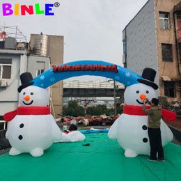 wholesale 8mWx4mH (26x13.2ft) with blower with blower Holidays Giant Outdoor Inflatable Christmas Decoration Snowman Arch For Sale