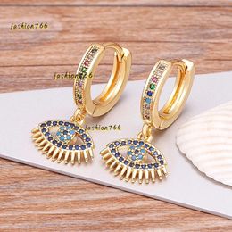 Stud Trendy Bohemian Zircon Hollow Blue Hoop for Cute Unique 14k Yellow Gold Crystal Drop Earrings Party Jewellery 2024 Fashion Women Gift Store