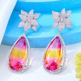 Dangle Earrings Missvikki Women's Clear CZ Drop For Women Vintage Pearl Jewellery Set 2024 Trend Accessories