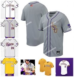 Dylan Crews Paul Skenes Ty Floyd 2024 LSU Baseball Jersey Mikie Mahtook Aaron Hill Jacob Berry Grant Taylor Tre Morgan Custom Stitched Lsu Tigers Maglie nuove