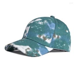 Ball Caps Fashion Unisex Men Women Tie-dyed Sun Hat Adjustable Hip Hop Messy Bun Cotton Printed Multicolor Baseball Cap