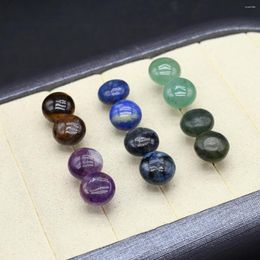 Stud Earrings Random Colour 8Pair Natural Stone Lapis Lazuli Amethyst Green Agate Fashion Earring Wedding Pendant Jewellery Accessories