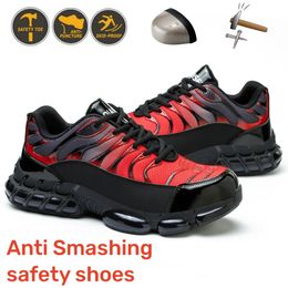 Air Cushion Steel Toe Unisex Work Safety Shoes Men Women Non Slip Sneakers Anti-Smash Puncture Proof Security Breathable Shoes 240220