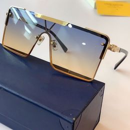 Latest fashion sunglasses 9808 womens oversized frame all-in-one glasses square simple and generous mens cool carved temples metal293P