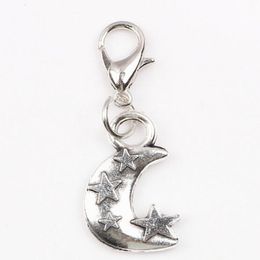 20pcslot DIY Moon Star Floating Locket Charms Dangle Pendant with Lobster Clasp Fashion Jewelrys As Gift7571607