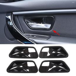 Interior Accessories Carbon Fibre Look Car Door Handle Covers Trim For 3 4 Serises F30 F34 3GT Auto ABS Silver