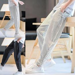 Men's Pants 12 Gift Relaxed Fit Men Stretch Loose Straight Cotton Summer Casual Breathable