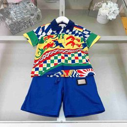 Nuove tute da bambino tuta casual da bambino T-shirt da bambino Taglia 100-160 bambini Stampa completa a colori Polo a maniche corte e pantaloncini 24Feb20