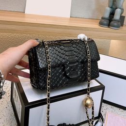 Womens Classic Mini Flap Serpentine Sqaure Bags Crush Gold Ball Metal Hardware Matelasse Chain Crossbody Shoulder Purse With Pouch204v