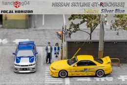 Diecast Model Cars **Preorder**Focal Horizon FH 1 64 Skyline R33 GT-R BCNR33 FNF Silver Blue /Yellow limited999 Diecast Model Car