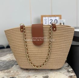 Pochette Raffia basket Straw anagram Shoulder Bag a5 tote handbag hobo men Designer Fold Shopper bag luxury Stripes weave travel Cross body clutch Beach bags o6612g