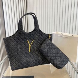 Fashion shopping handbag tote bags large capacity travel shoulder crossbody bag women denim canvas underarm purse211Y