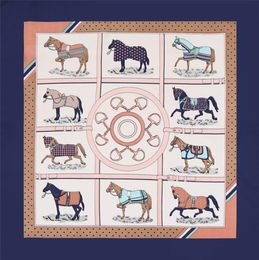 New Twill Silk Scarf Women Plaid Horse Print Spain Headband Scarf Lady Small Square Scarves Female Fashion Kerchief Bandana 70cm76218734