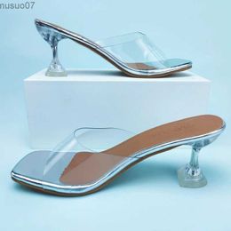 Sandals 2024 Summer Luxury Women High Heels PVC Crystal Heel Transparent Women Sexy Clear High Heels Sandals Plus Size Zapatos De MujerL2402