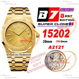 B7F 1520 Jumbo Extra-Thin 39mm 18K Yellow Gold Tapisserie Dial Stick A2121 Automatic Mens Watch Stainless Steel Bracelet Super Edition Puretimewatch Reloj Hombre