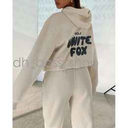 Designer Sportswear White Fox Hoodie Set 2 Piece Set Women's Men's Suit Sporty Long Sleeve Pullover Hooded Solid Colour Tracksuit Multi-Color Sweatshirt 505