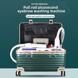 High Energy Nd Yag Picolaser 3 Colours Rod Pull Picosecond Tattoo Eyebrows Washing Anti-pigment Black Face Doll 5 Probes Skin Rejuvenation Device