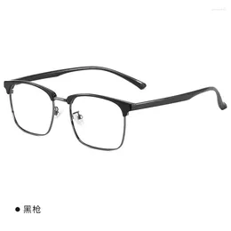 Sunglasses Frames 55mm Ultra Clear Alloy Full Frame Square Shaped Glasses For Men And Women Anti Blue Prescription Eyeglasses 1009