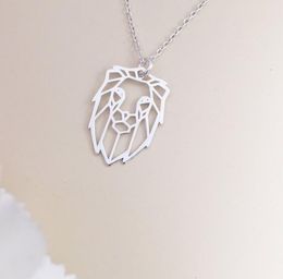 10pcs Origami Lion Face Necklace Animal Lion King Head Necklace Jewellery Male Lion Chain Necklaces for Her4671004