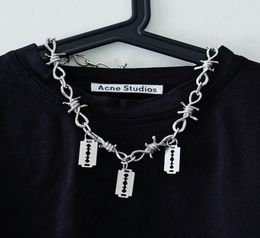 Punk Lock Chain necklace women/men Gothic chain choker collar goth pendant necklace 2019 emo trendy fashion jewelry9096914