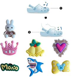 Shoe Parts Accessories Jewellery Pattern Charm For Clog Bubble Slides Sandals Pvc Decorations Christmas Birthday Gift Party Favours S Dh1Xa