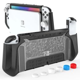 Cases HEYSTOP Dockable Case for Switch OLED Model, TPU & PC Protective Case Compatible with Nintendo Switch OLED Cover Case