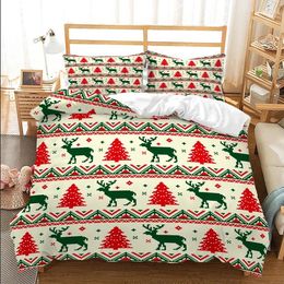 Bedding Sets Merry Christmas 3D Printed Set Duvet Covers Pillowcases Comforter Bedclothes Bed Linen 01