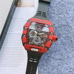 Men's luxury watch top fashion digital version skeleton dial full Fibre pattern case Japanese sapphire high-quality watch men's designer sports watch 2023