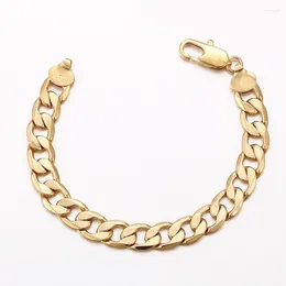 Link Bracelets XP Jewellery -- ( 19.5 Cm X 10 Mm ) Fashion Heavy Figaro 1:1 Bracelet For Men Gold Colour Lead And Nickel Free