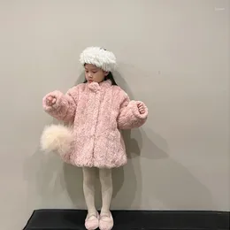 Down Coat MODX 2024 Autumn Winter Children Girls Cotton Solid Thick Fluffy Warm Outerwear Loose Soft Turtleneck Toddler Outfit