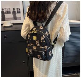 School Bags Fashion Cartoon Printing Canvas Backpack Women High Capacity Travel Shoulder Bag For Teenage Girls Backpacks