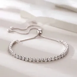 Charm Bracelets Silver Color Crystal Bead Bracelet &Bangle For Women Wedding Party 2024 Elegant Jewelry Pulseras Mujer SL066