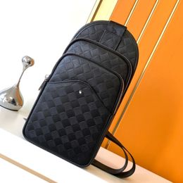 10A Black counter exclusive top layer cowhide Men's bag crossbody bag Mont blanc Brief case full leather box bag Designer Bag luxury bag Press bag