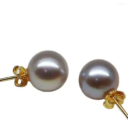 Stud Earrings GORGEOUS Pair Of 9-10mm South Sea Pearl Earring 925silver