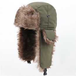 Winter Hats Rabbit Fur Lined Warm Waterproof Hats for Men and Women 2288