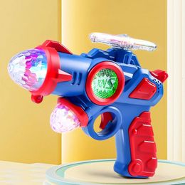 Childrens Electric Sound and Light Gun Toy Rotating Colorful Projection Plastic Pistol Model Outdoor Toys for Kids Boys Gifts 240220