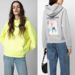 Nowe bluzy zadig voltaire moda projektant projektant bluzy z kapturem vintage drukowane szczupłe klasyczne klasyczne bawełniane bawełniane swobodne wszechstronne swetra bluza bluzka