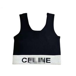 Celinnes Designer Waistcoat Luxury Fashion For Women's Summer Tank Youth Knitted Tank Cool Comfortable Elastic Strap Beauty Tank Sports U-shaped Collar