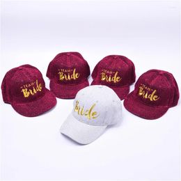 Ball Caps Gold Thread Embroide Squad BRIDE Hat Snapback Hip Hop Baseball Wedding Party Letter Adjustable Woman Hats