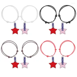 Charm Bracelets Friend 2 Piece Set Bracelet Female Red Rope Star BFF Friendship Pendant Fashion Men And Women Jewelry Gift