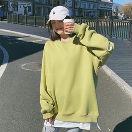 Women's Hoodies Sweatshirts Women Autumn Fashion Two Pieces Vintage Loose All-match Candy Colours Soft Harajuku Retro Aesthetic Clothing