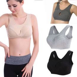 Bras Women Pure Cotton Wireless Running Fitness Gym Yoga Sport Bra Tank Top Black /Light Grey /Deep / Fleshcolor