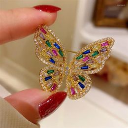 Brooches Colourful Butterfly For Women Gold Colour Fashion Jewellery Cute Clothes Pin Accessories Party Gift